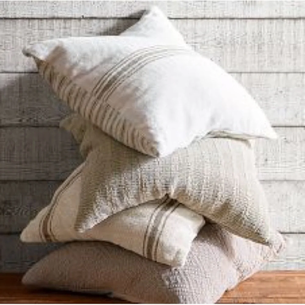 New Pottery Barn Linen Pieced Grainsack Stripe Pillow Cover, 18” - Picture 6 of 14